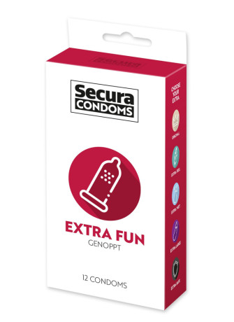 Préservatifs lubrifiés avec picots en latex x12 avec réservoir Extra Fun 53 mm - R416525